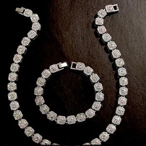 Diamond studded necklace and bracelet